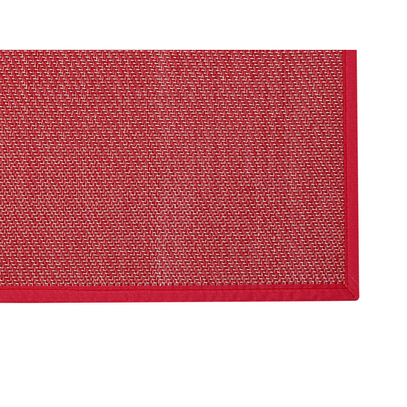 Tapis vinyle tissé rouge avec ganse - ELEGANT