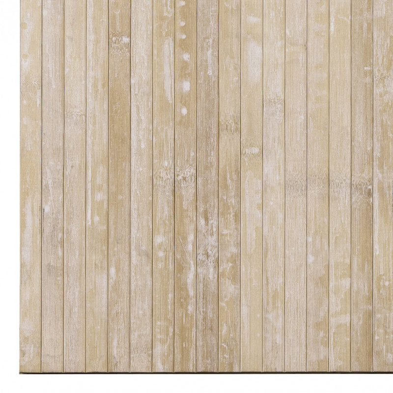 Tapis bambou antidérapant blanc craie ECODECO