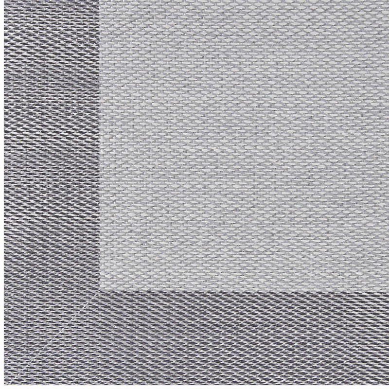 Tapis vinyle tissé avec bordure gris-argent - LEBLON