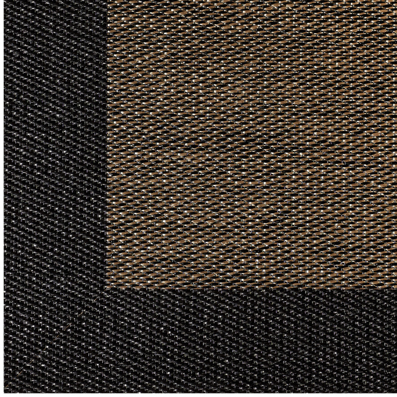 Tapis vinyle tissé avec bordure marron sisal noir LEBLON