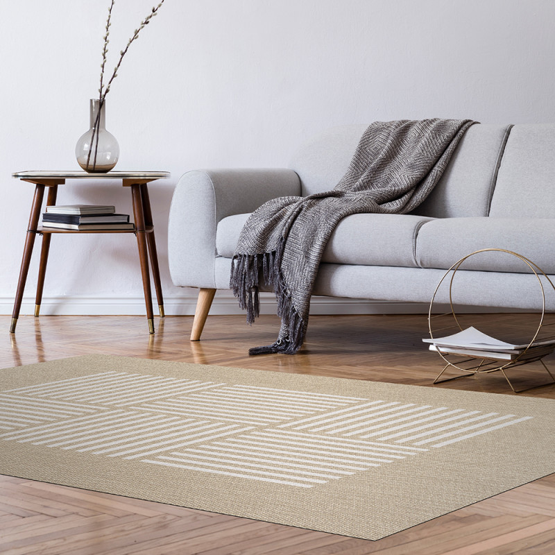 Tapis Vinyle Tissé Square Blanc LEBLON